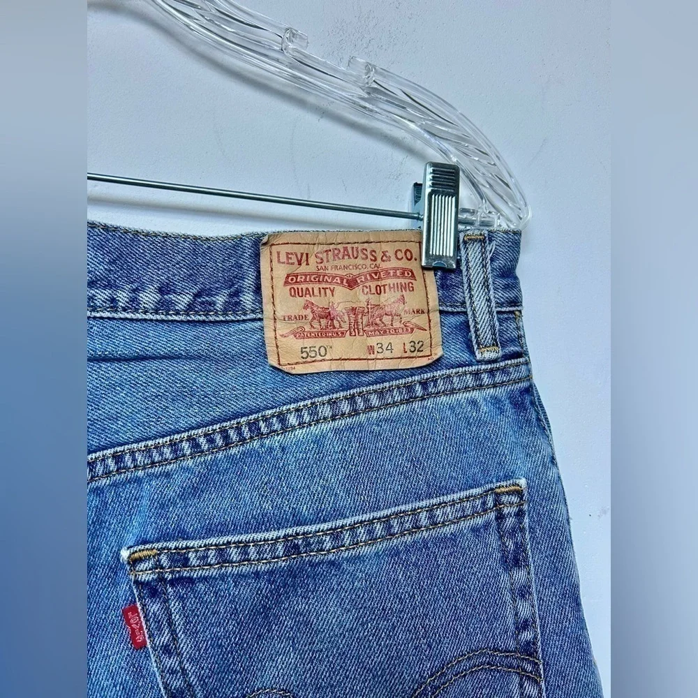 VINTAGE LEVI’S 550 90s Y2K Men’s RELAXED FIT DENIM JEANS‎ RED TAB SIZE 34X32